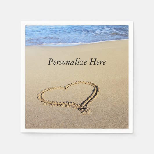 Love Heart Beach Servet (Voorkant)