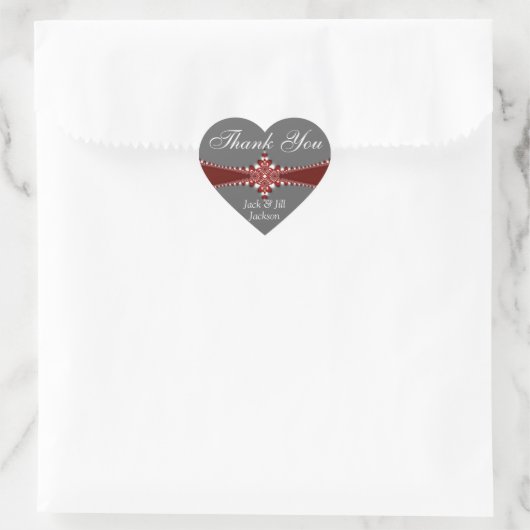 Love Heart Bedankt Sticker (Tas)