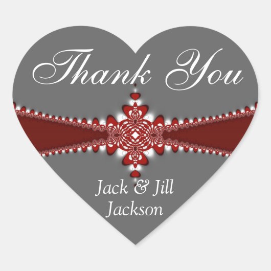 Love Heart Bedankt Sticker (Voorkant)