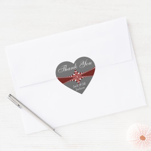 Love Heart Bedankt Sticker (Envelop)