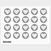 Love Heart beroemd gemaakt door Script initialen W Ronde Sticker (Vel)