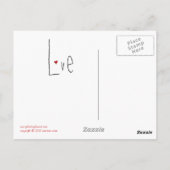 Love Heart Black Briefkaart (Achterkant)