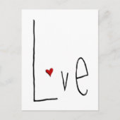 Love Heart Black Briefkaart (Voorkant)