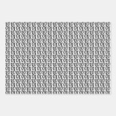 Love Heart Black en White Valentijns Inpakpapier Vel (Voorkant 2)