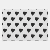 Love Heart Black Glitter Valentijns Inpakpapier Vel (Voorkant 3)
