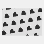 Love Heart Black Glitter Valentijns Inpakpapier Vel (Voorkant 2)
