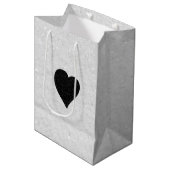 Love Heart Black Glitter Valentijns Medium Cadeauzakje (Voorkant Gekanteld)