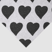 Love Heart Black Glitter Valentijns Tissue Paper Tissuepapier (Detail)