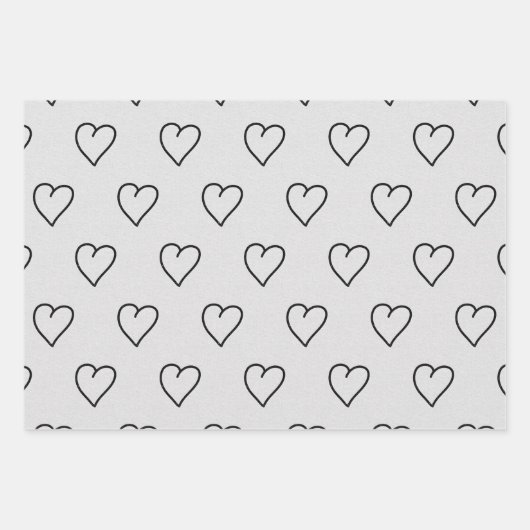 Love Heart Black Glitter Valentijns's rapping Pape Inpakpapier Vel (Voorkant 3)