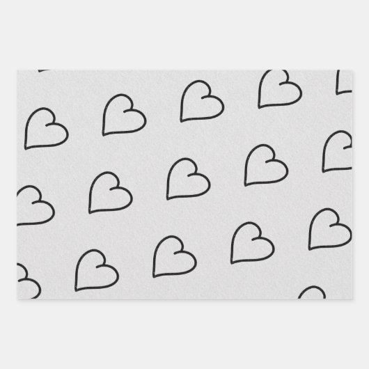 Love Heart Black Glitter Valentijns's rapping Pape Inpakpapier Vel (Voorkant 2)