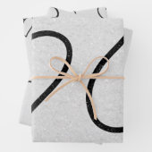 Love Heart Black Glitter Valentijns's rapping Pape Inpakpapier Vel (In situ)