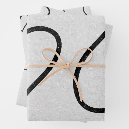 Love Heart Black Glitter Valentijns's rapping Pape Inpakpapier Vel (In situ)