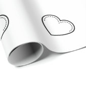 Love Heart Black Valentijns Cadeaupapier (Rol Hoek)