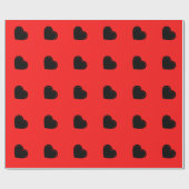 Love Heart Black Valentijns's rapping Paper Cadeaupapier (Vlak)
