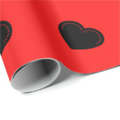 Love Heart Black Valentijns's rapping Paper Cadeaupapier (Rol Hoek)