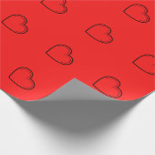 Love Heart Black Valentijns's rapping Paper Cadeaupapier (Hoek)