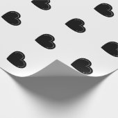 Love Heart Black Valentijns's rapping Paper Cadeaupapier (Hoek)