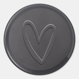 Love Heart Black Wax Seal Sticker