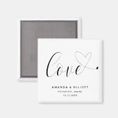 Love Heart Black White Cute Wedding Favor Magneet (Voorkant / Achterkant)