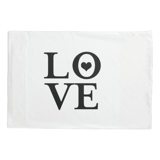 Love Heart Black & White Modern Chic Kussensloop (Achterkant)
