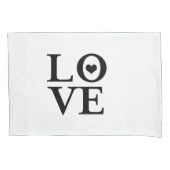 Love Heart Black & White Modern Chic Kussensloop (Voorkant)