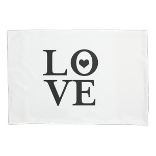 Love Heart Black & White Modern Chic Kussensloop