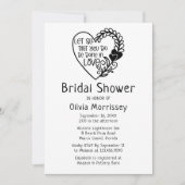 Love Heart Black White Typography Vrijgezellenfees Kaart (Voorkant)