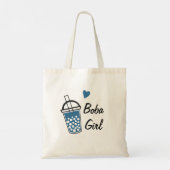 Love Heart Boba Girl Custom Novelty Tote Bag (Achterkant)