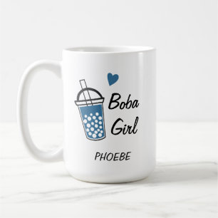 Love Heart Boba Girl Custom Personalized Novelty Koffiemok