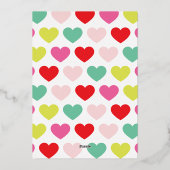 Love Heart Bold roos Gold | Kerstfoto groen Folie Feestdagenkaart (Achterkant)
