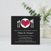 Love Heart Bord Rehearings Dinner Invitation - Red Kaart (Staand voorkant)