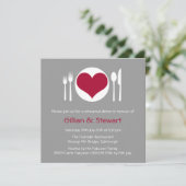Love Heart Bord Rehearsal Dinner Invitation Kaart (Staand voorkant)