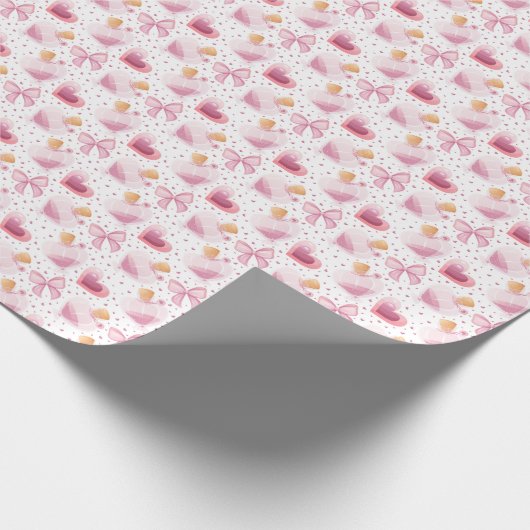 Love Heart Bow Cadeaupapier (Hoek)