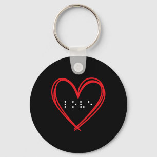 Love Heart Braille Alfabet Braille Language Brail Sleutelhanger