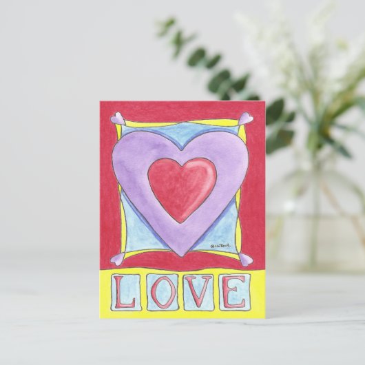 Love Heart Briefkaart (Staand voorkant)