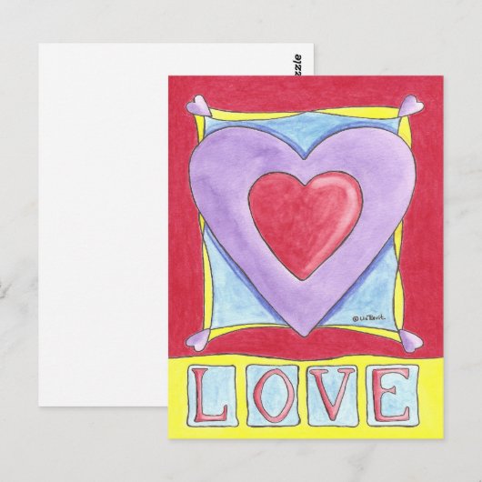 Love Heart Briefkaart (Voorkant / Achterkant)