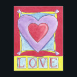 Love Heart Briefkaart<br><div class="desc">In dit briefkaart is het mixed-media schilderij "Love Heart" van kunstenares Liz Revit te zien. Geniet ervan! Afbeelding copyright Liz Revit 2007</div>