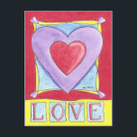 Love Heart Briefkaart<br><div class="desc">In dit briefkaart is het mixed-media schilderij "Love Heart" van kunstenares Liz Revit te zien. Geniet ervan! Afbeelding copyright Liz Revit 2007</div>