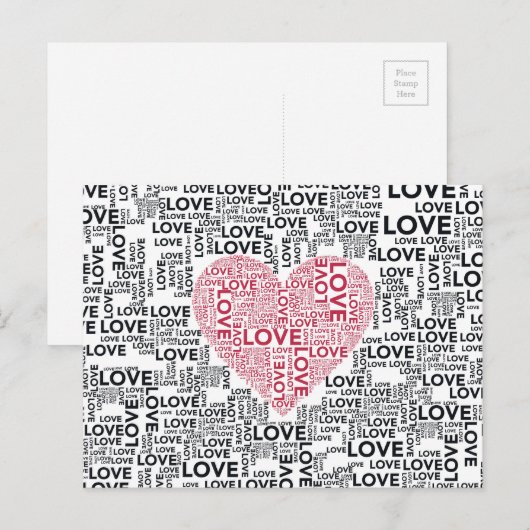 Love Heart Briefkaart (Voorkant / Achterkant)