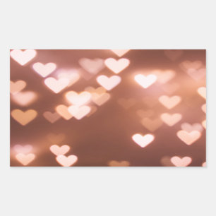 Love Heart Bubble Confetti Rechthoekige Sticker