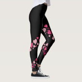 Love Heart Bum Leggings Zwart Schattige Roze Harte (Rechts)