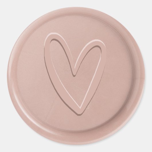 Love Heart Cafe Mocca Wax Seal Sticker (Voorkant)
