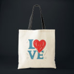 LOVE Heart Canvas tas - Romantisch en Schattige<br><div class="desc">Verspreid liefde waar je ook gaat met deze schattige handgetekende LIEFDE canvas tas! Met speelse typografie met een hart in plaats van de letter "O", is dit ontwerp perfect voor romantische zielen, cadeaugevers of iedereen die van vreugde houdt. Ideaal voor Valentijnsdag, jubilea of alledaagse boodschappen met een beetje flair. Levendige...</div>