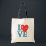 LOVE Heart Canvas tas - Romantisch en Schattige<br><div class="desc">Verspreid liefde waar je ook gaat met deze schattige handgetekende LIEFDE canvas tas! Met speelse typografie met een hart in plaats van de letter "O", is dit ontwerp perfect voor romantische zielen, cadeaugevers of iedereen die van vreugde houdt. Ideaal voor Valentijnsdag, jubilea of alledaagse boodschappen met een beetje flair. Levendige...</div>