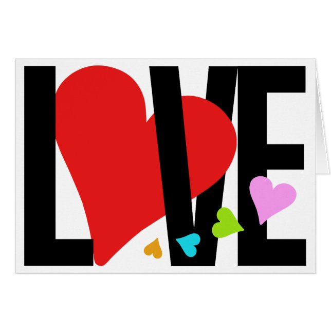 Love & Heart Card (Multicolor) (Voorkant Horizontaal)