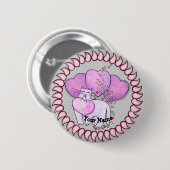 Love Heart Cat pinknop Ronde Button 5,7 Cm (Voorkant /achterkant)