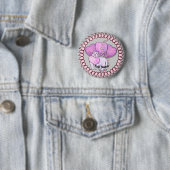 Love Heart Cat pinknop Ronde Button 5,7 Cm (In situ)