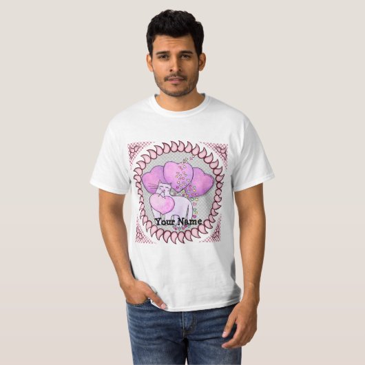 Love Heart Cat T-shirt (Voorkant volledig)