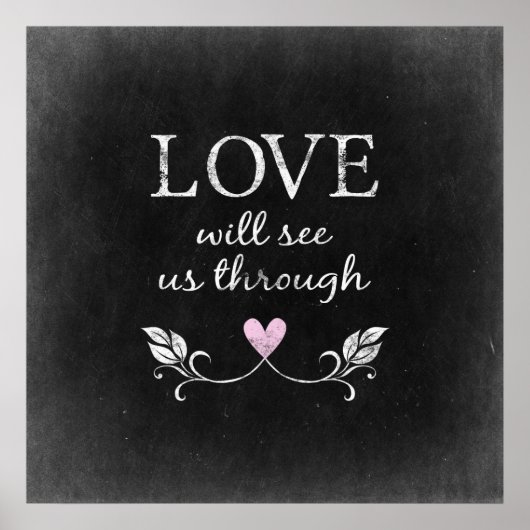 Love Heart Chalkboard Poster (Voorkant)