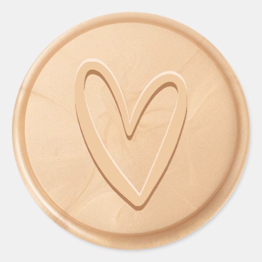 Love Heart Champagne Wax Seal Sticker (Voorkant)